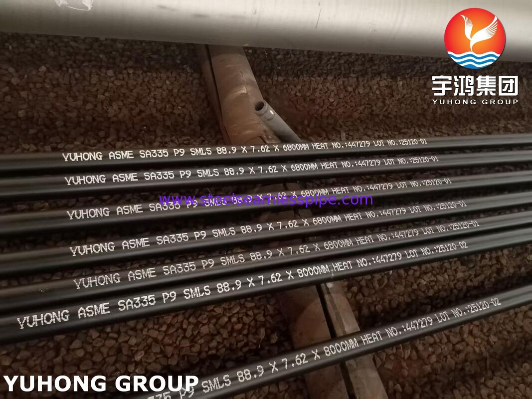 ASME SA335 P9 Χωρίς συγκόλληση φερριτικό ατσάλι για υψηλής θερμοκρασίας λειτουργία με κανονικοποιημένη και θερμαντική επεξεργασία