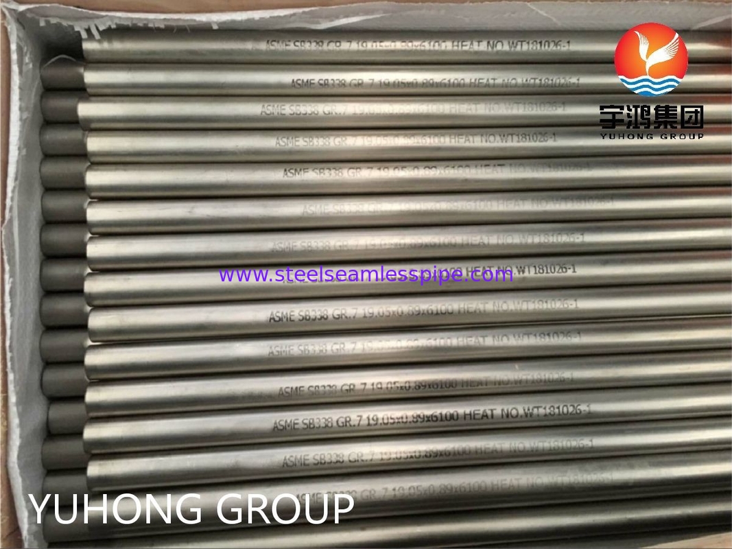 Άνευ ραφής σωλήνας κραμάτων τιτανίου ASME SB338 GR.7 για τους συμπυκνωτές και τους ανταλλάκτες θερμότητας