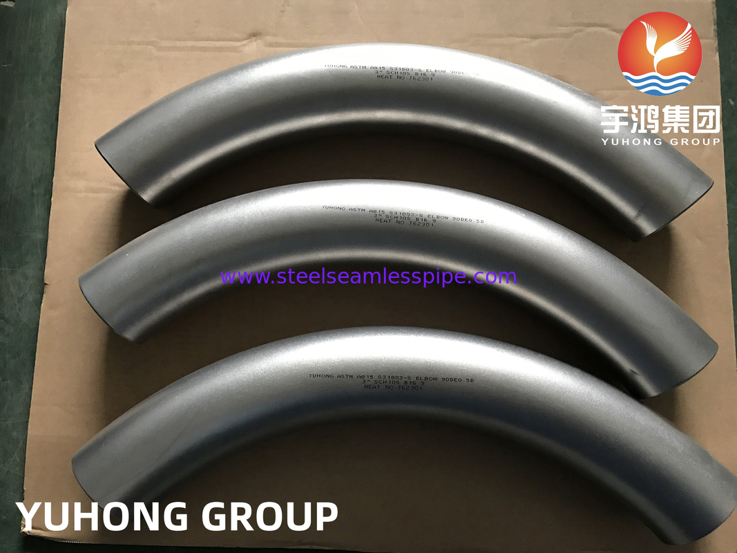 ASTM A815 WPS31803 Duplex Ατσάλι Ατσάλι Κεφαλοκόπηση 5D B16.9 Για Απολάμωση Θαλασσινού Νερού