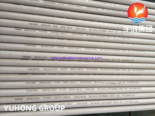 Tubos de Acero Inoxidable η αμαρτία Costura ASTM A312 TP304L TP316L ανόπτησε το πάστωμα 100% UT ET