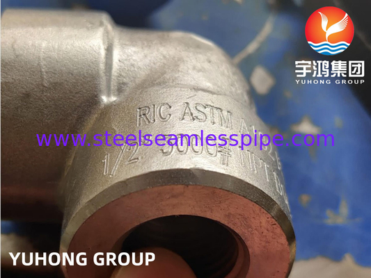 Σφυρηλατημένος F53 αγκώνας 90deg NPT 3000# 1/2 ASTM A182» σε 4» ASME B16.11