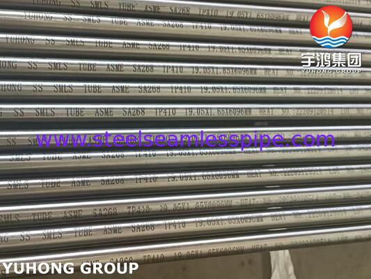 ASME SA268 TP410 / 1.4006 / X12Cr13 Ατσάλινος αδιάβροχος σωλήνας για την παραγωγή ενέργειας