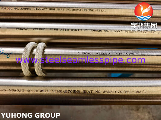 ASTM B464 UNS N08020 CARPENTER 20 NICKEL ALLOY Ζυγισμένος σωλήνας NS143