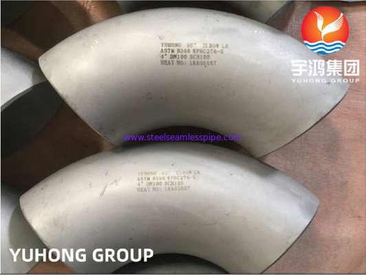 Αγκώνας LR B16.9 ASTM B366 wphc276-s DN100 Sch10s 90Deg