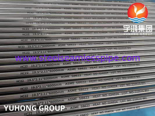 ASME SB622 Hastelloy C22, UNS N06022, 2.4602 Χωρίς ραφές σωλήνες από κράμα νικελίου για θερμαντήρες