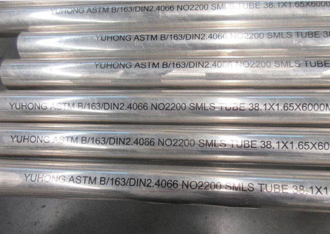 Άνευ ραφής UNS NO2200 σωλήνας κραμάτων νικελίου ASTM B163 με τη φωτεινή επιφάνεια 0